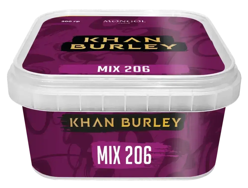 Табак Khan Burley - Личи Малина Черная Смородина (Mix 206) 200 гр.