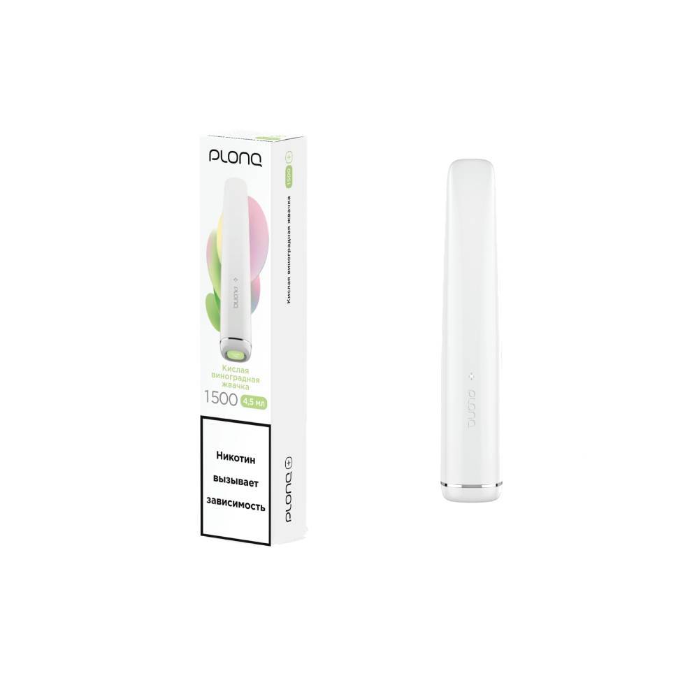 PLONQ PLUS Кислая виноградная жвачка (1500 затяжек) 20 мг