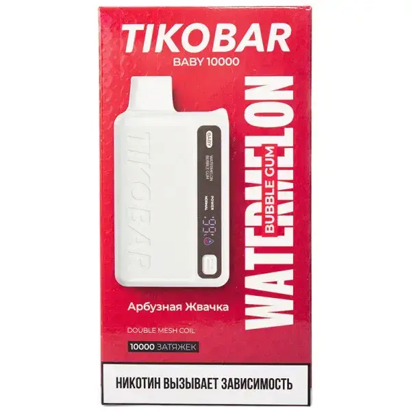 Эл. сиг. TIKOBAR BABY 10000 Watermelon Bubble Gum (Арбузная Жвачка) 2%