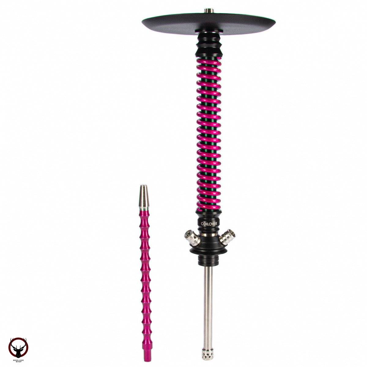 Кальян MAMAY CUSTOMS Coilovers чёрно-розовый лак (грав. иллюзия) (без колбы)