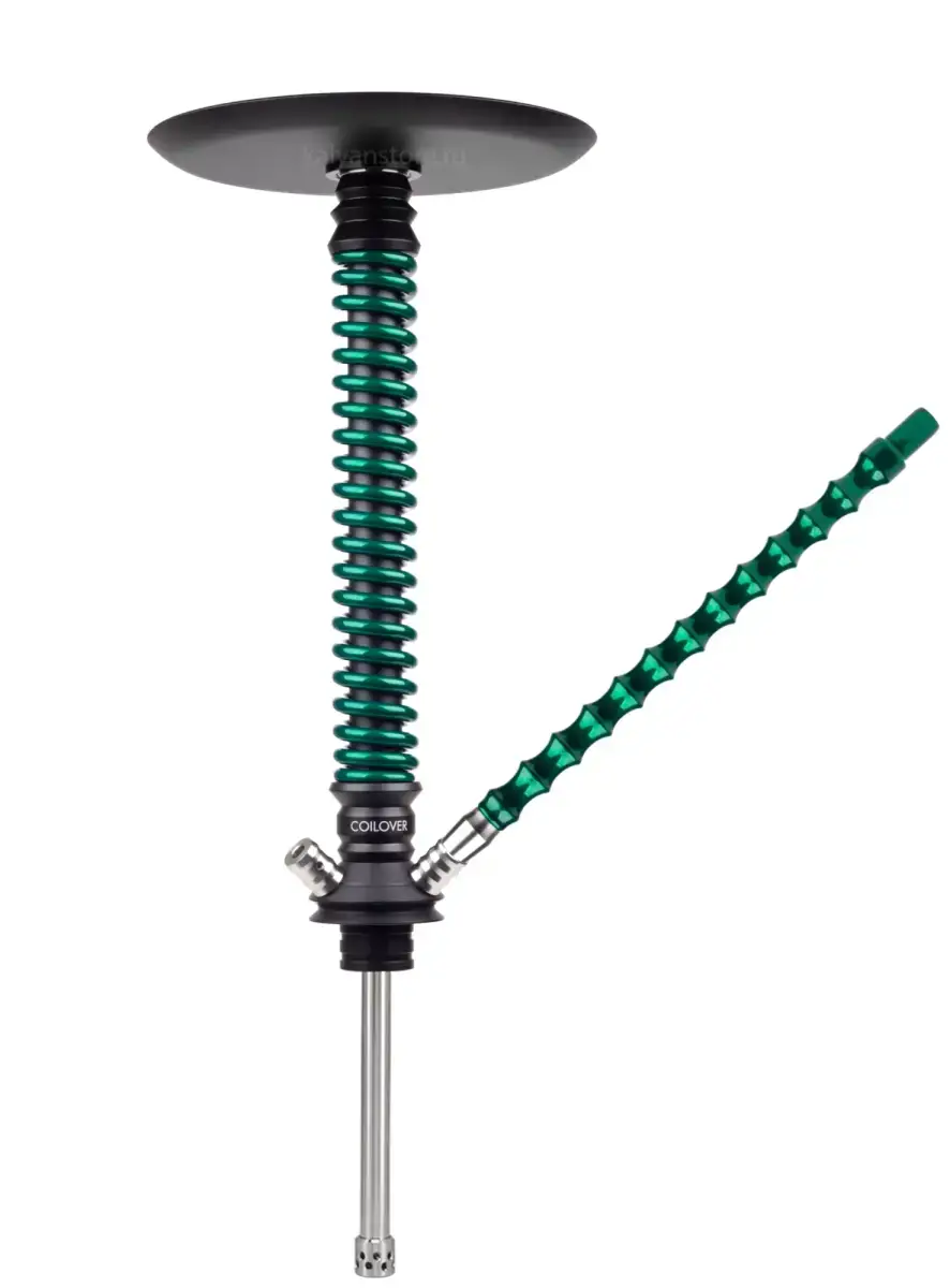 Кальян MAMAY CUSTOMS Coilover BIG BASE чёрный/зелёный лак (без колбы)