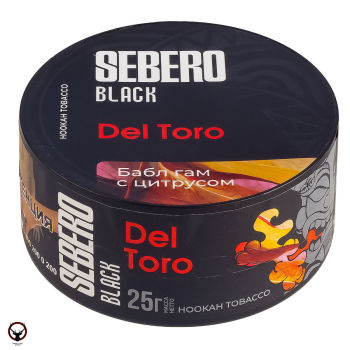 SEBERO Black с ароматом Баблгам с цитрусом (Дель Торо), 25 гр.