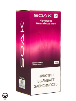 SOAK M Fruit Belgian Beer 6000 затяжек МРК