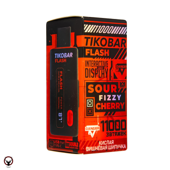 TIKOBAR FLASH Кислая Вишнёвая Шипучка 11000 затяжек МРК