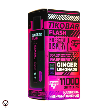 TIKOBAR FLASH Малиново-Имбирный Лимонад 11000 затяжек МРК