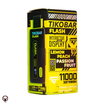 TIKOBAR FLASH Лимон Персик Маракуйя 11000 затяжек МРК
