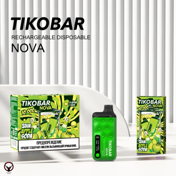 TIKOBAR NOVA Кислая яблочная содовая 10000 затяжек МРК