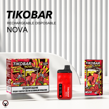 TIKOBAR NOVA Клубничный мохито 10000 затяжек МРК
