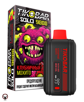 TIKOBAR SOLO Клубничный мохито 9000 затяжек МРК
