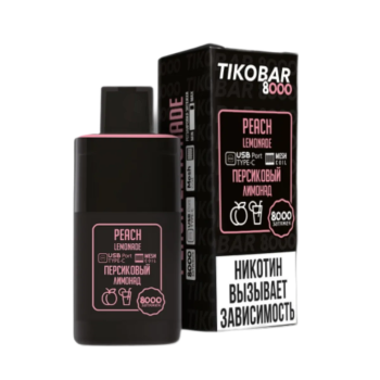 Эл. сиг. TIKOBAR 8000 Peach Lemonade (Персиковый Лимонад)  2 %
