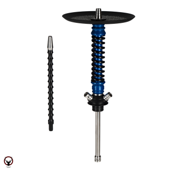 Кальян MAMAY CUSTOMS Coilovers MINI голубой анод. - черный (грав. Лампасы) (без колбы)