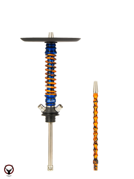 Кальян MAMAY CUSTOMS Coilovers золотой сплеш-синий сплеш (без колбы)