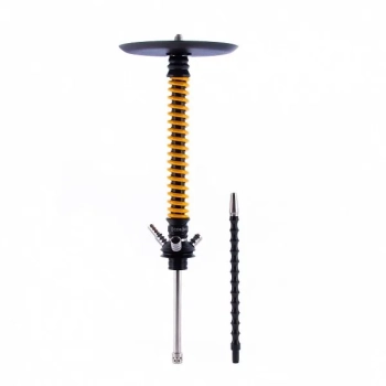 Кальян MAMAY CUSTOMS Coilovers чёрно-жёлтый (грав. иллюзия) (без колбы)